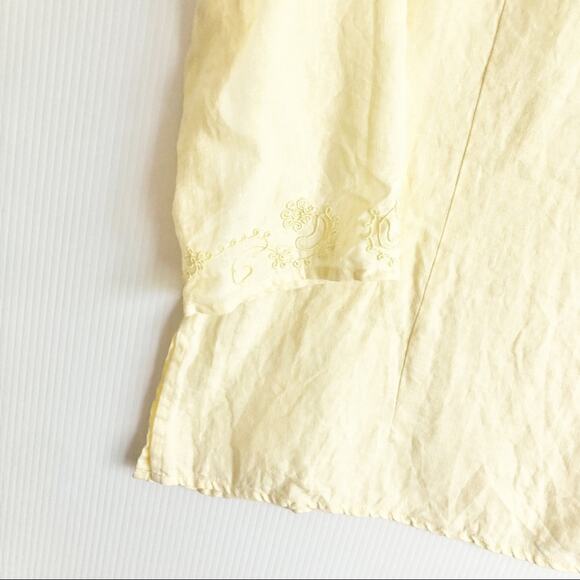 Edward Irish Linen Swirly Embroidered Blouse - Picture 7 of 11